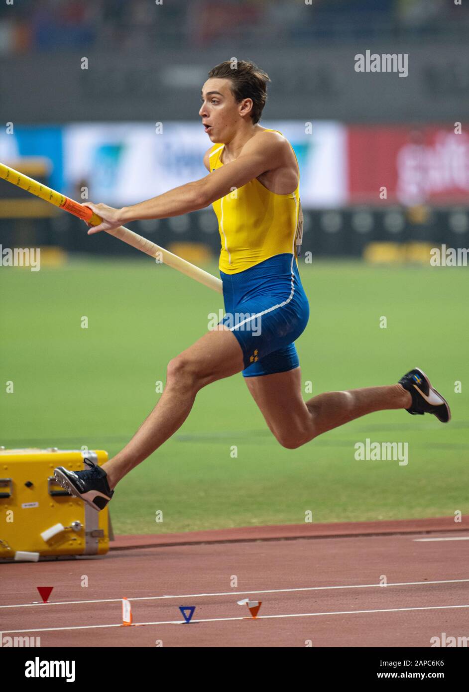 DOHA QATAR 0CT 1 Armand Duplantis of Sweden competes in the Men's