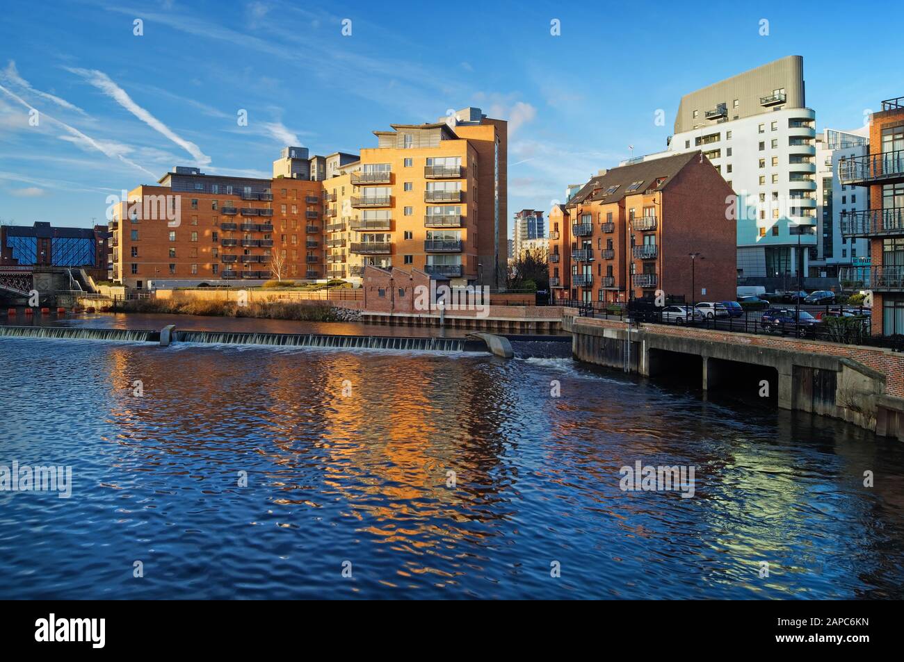 UK,West Yorkshire,Leeds,River Aire at Merchants Quay Stock Photo Alamy