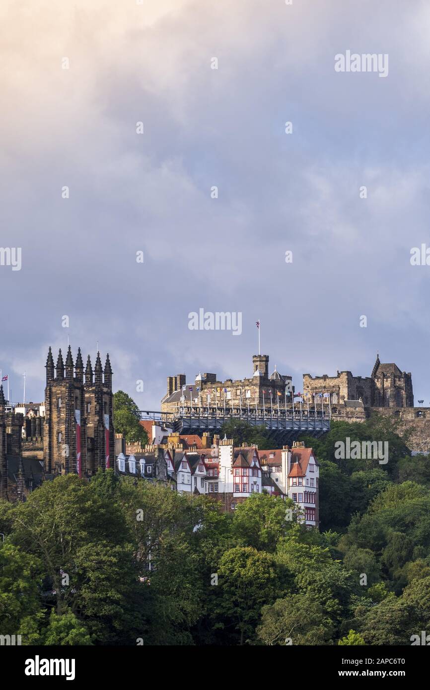 View of the Edinburgh skyline from Calton Hill Stock Photo