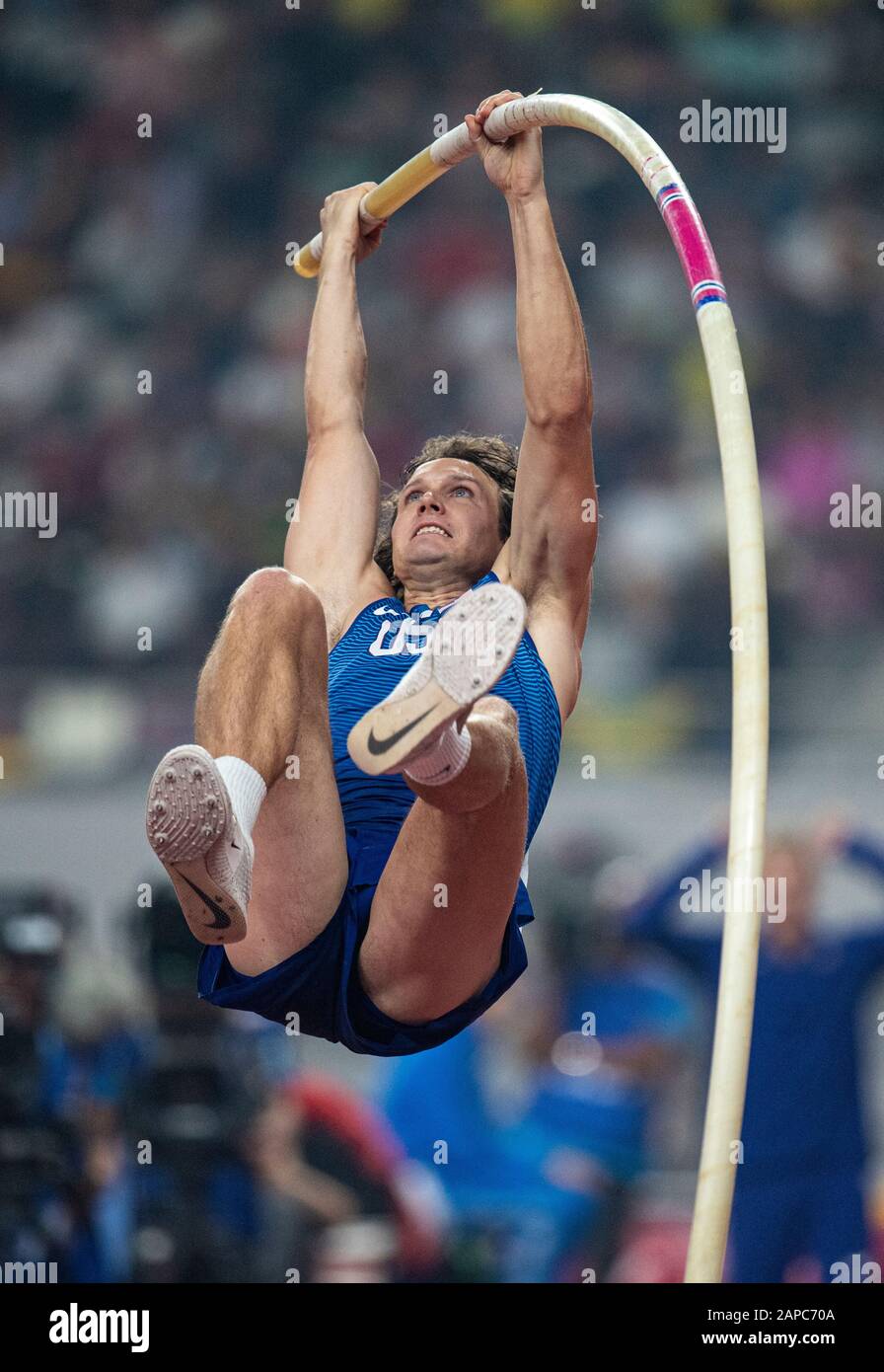 DOHA QATAR 0CT 1 Cole Walsh of the USA competes in the Men's Pole