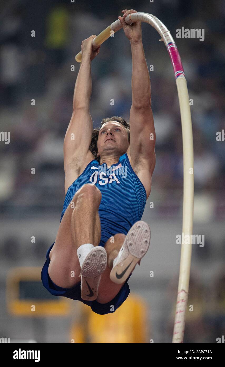DOHA QATAR 0CT 1 Cole Walsh of the USA competes in the Men's Pole