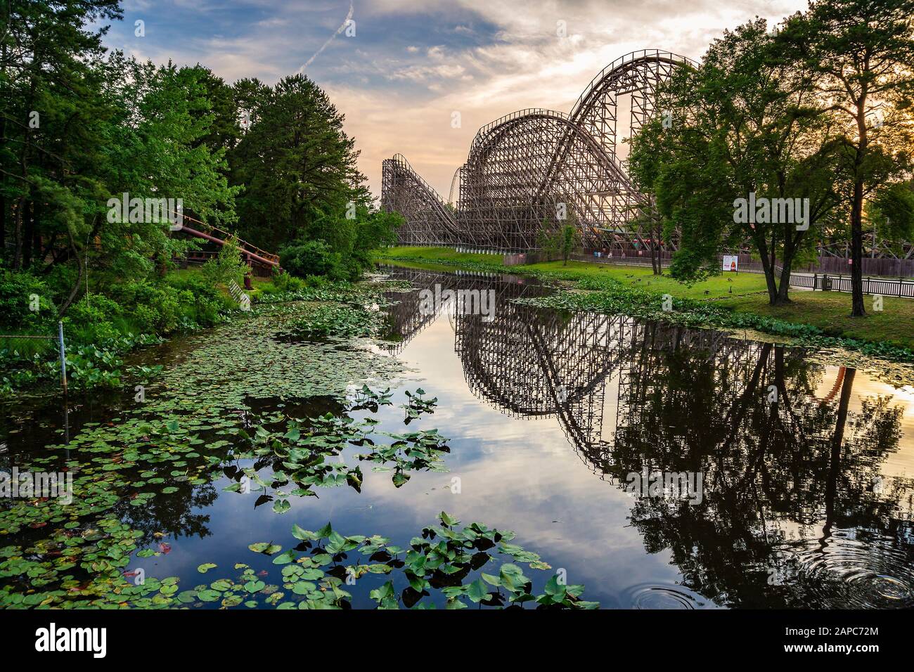 The famous wooden roller coaster the El Toro at Six Flags Great Adventure's in Jackson Township