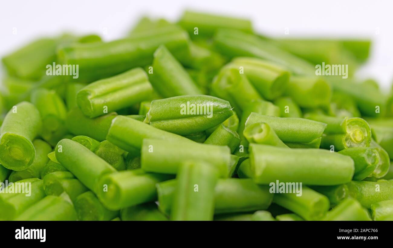 Green beans, sliced, closeup Stock Photo Alamy