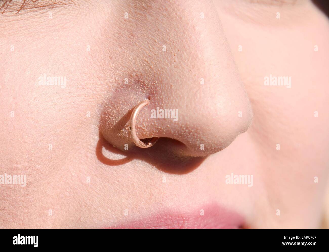 Gold Nose Ring High Resolution Stock 