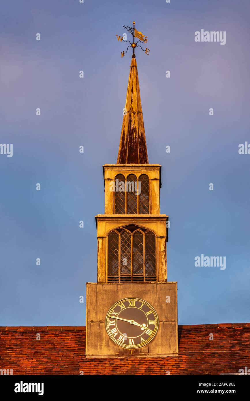 Magdalene College Clock Tower. Magdalene College is part of the University of Cambridge and was founded in 1428 & renamed Magdalene in 1542 Stock Photo