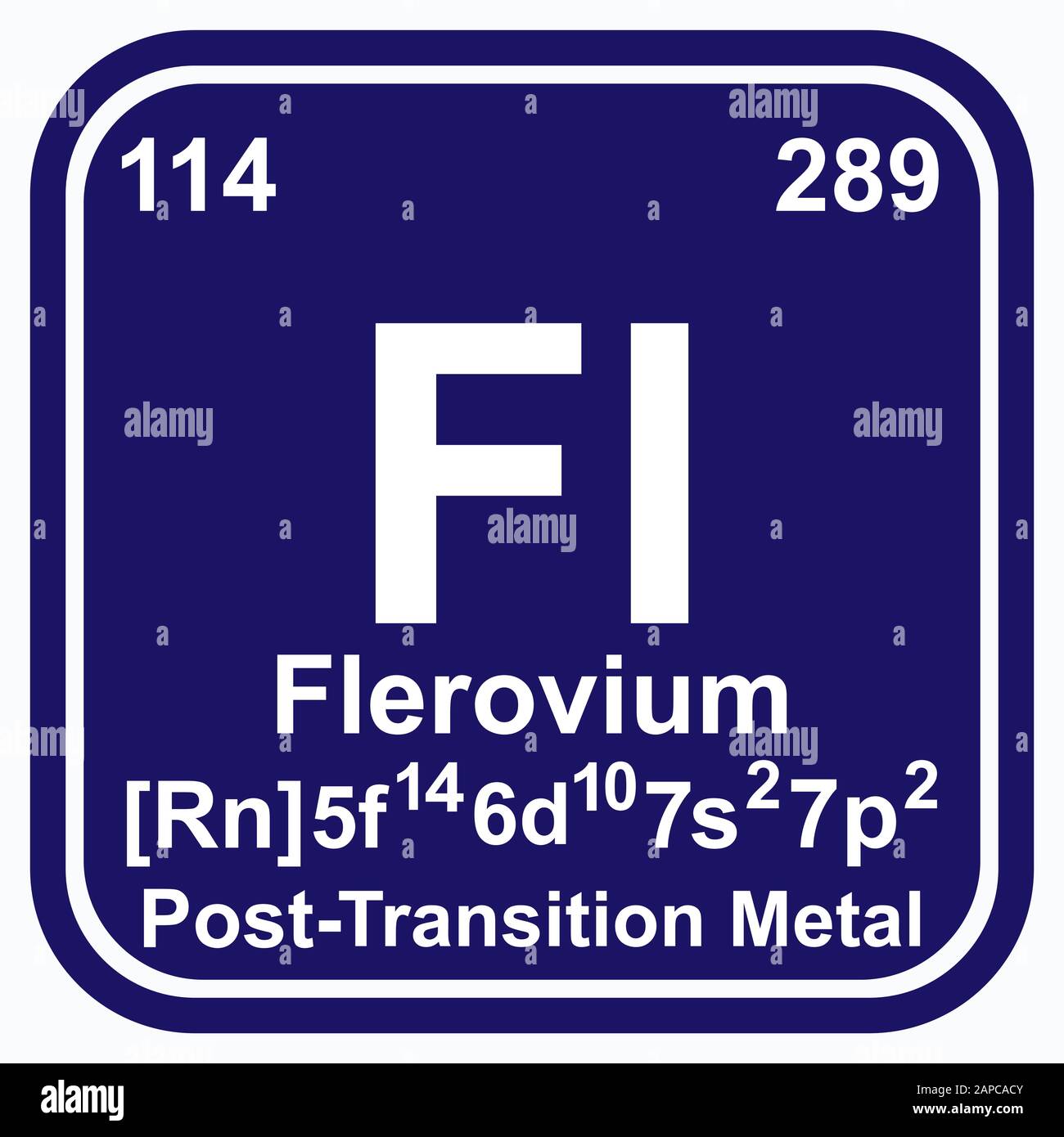 Flerovium Periodic Table of the Elements Vector illustration eps 10 Stock Vector