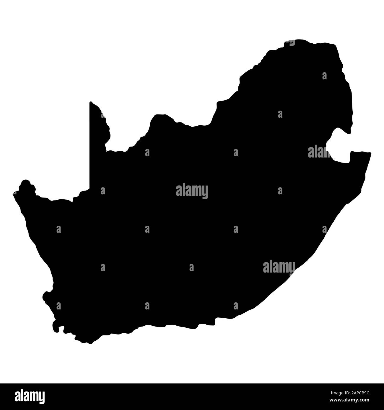 South Africa Map Silhouette Vector Stock Vector