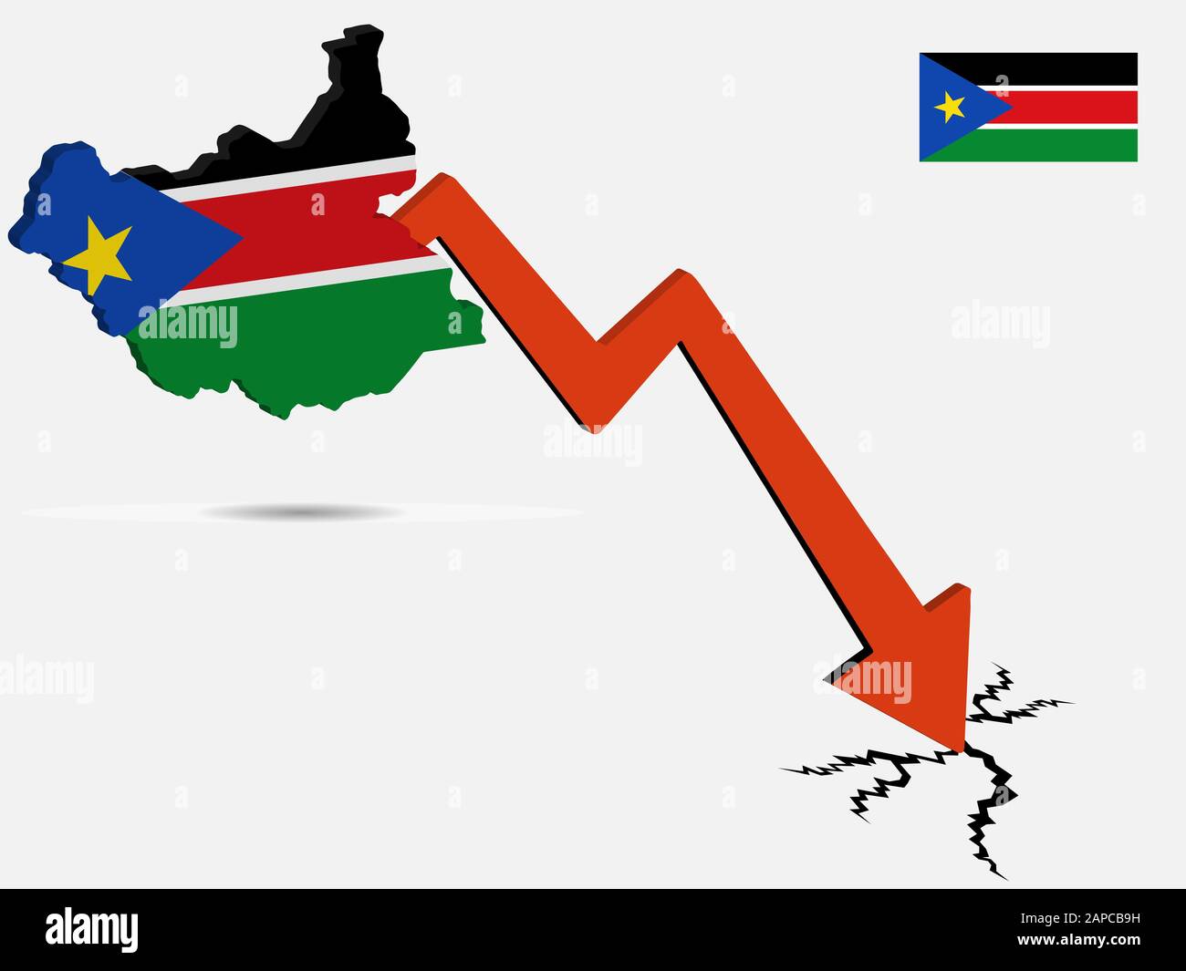 South Sudan economic crisis vector illustration Eps 10 Stock Vector