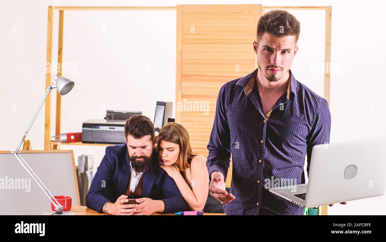 Employees Using Technology Technology is driving and transforming business every day. Young ...