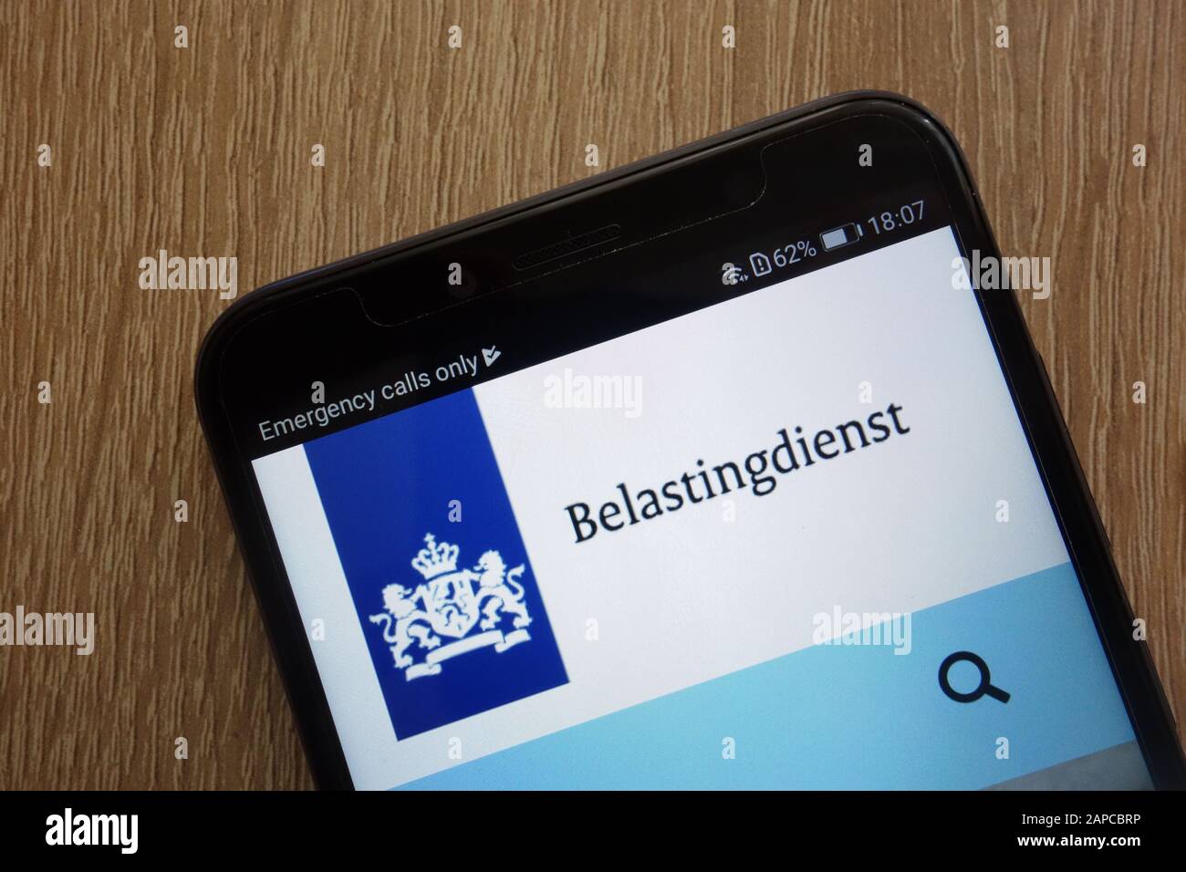 Belastingdienst (Dutch Tax and Customs Administration) official website displayed on a modern smartphone Stock Photo