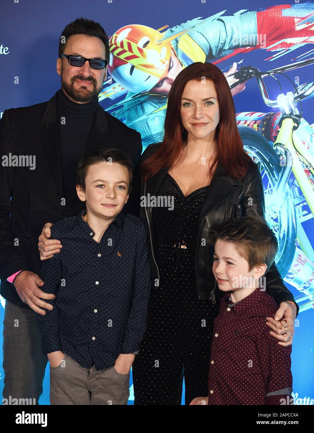 Los Angeles, USA. 21st Jan, 2020. LOS ANGELES, CALIFORNIA - JANUARY 21: Annie Wersching and Family attends the LA Premiere of Cirque Du Soleil's 'Volta' at Dodger Stadium on January 21, 2020 in Los Angeles, California. Photo: Annie Lesser/imageSPACE Credit: Imagespace/Alamy Live News Stock Photo