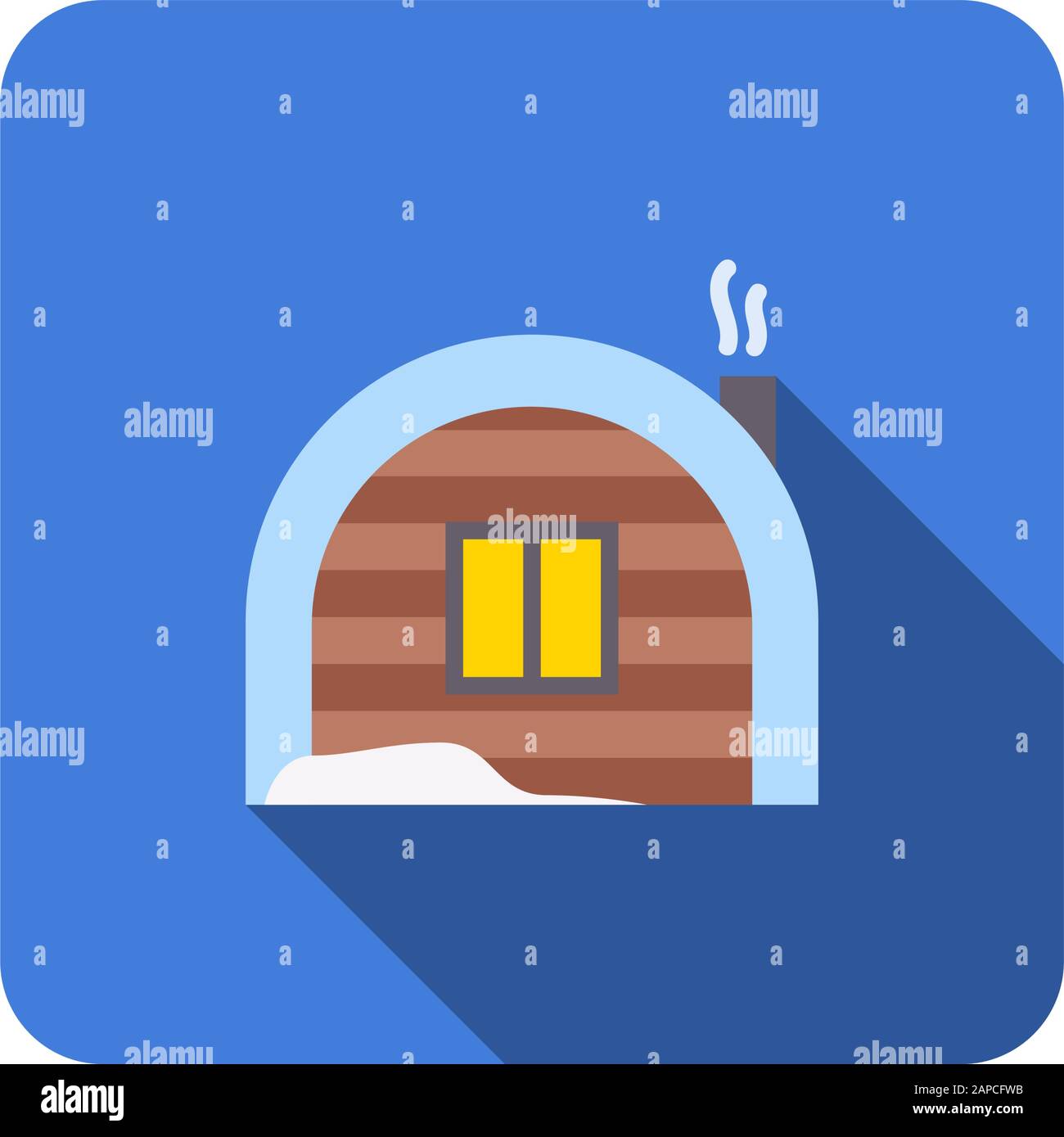 winter house flat icon with long shadow vector Stock Vector