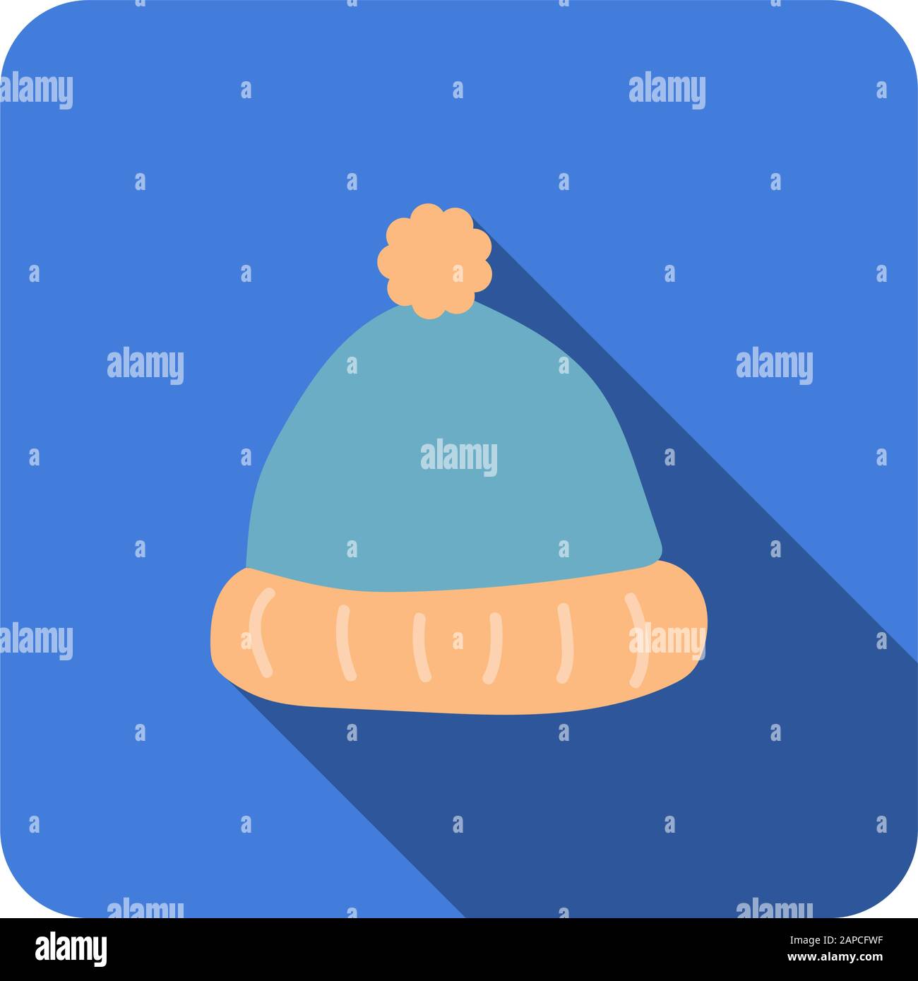 hat flat icon with long shadow vector Stock Vector