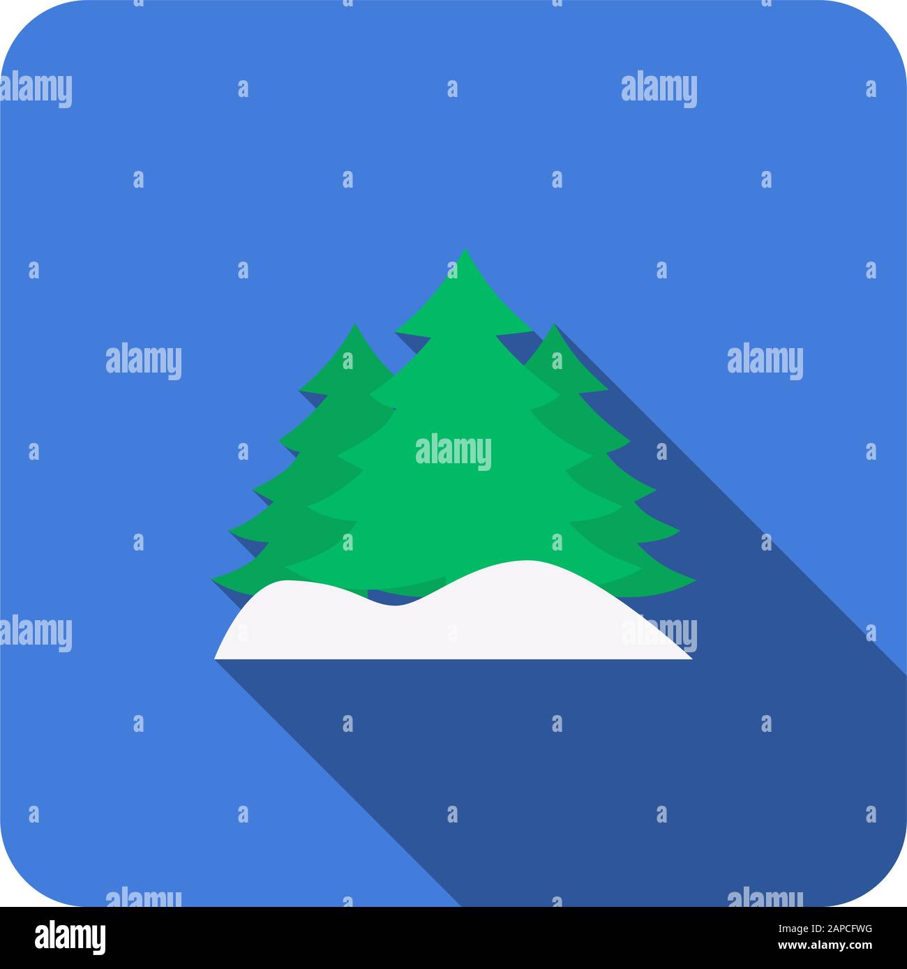 tree flat icon with long shadow vector Stock Vector