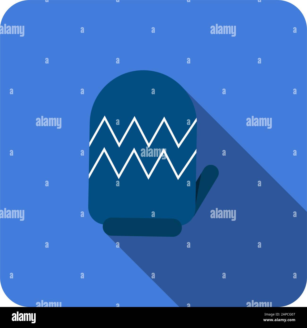 winter gloves flat icon with long shadow vector Stock Vector
