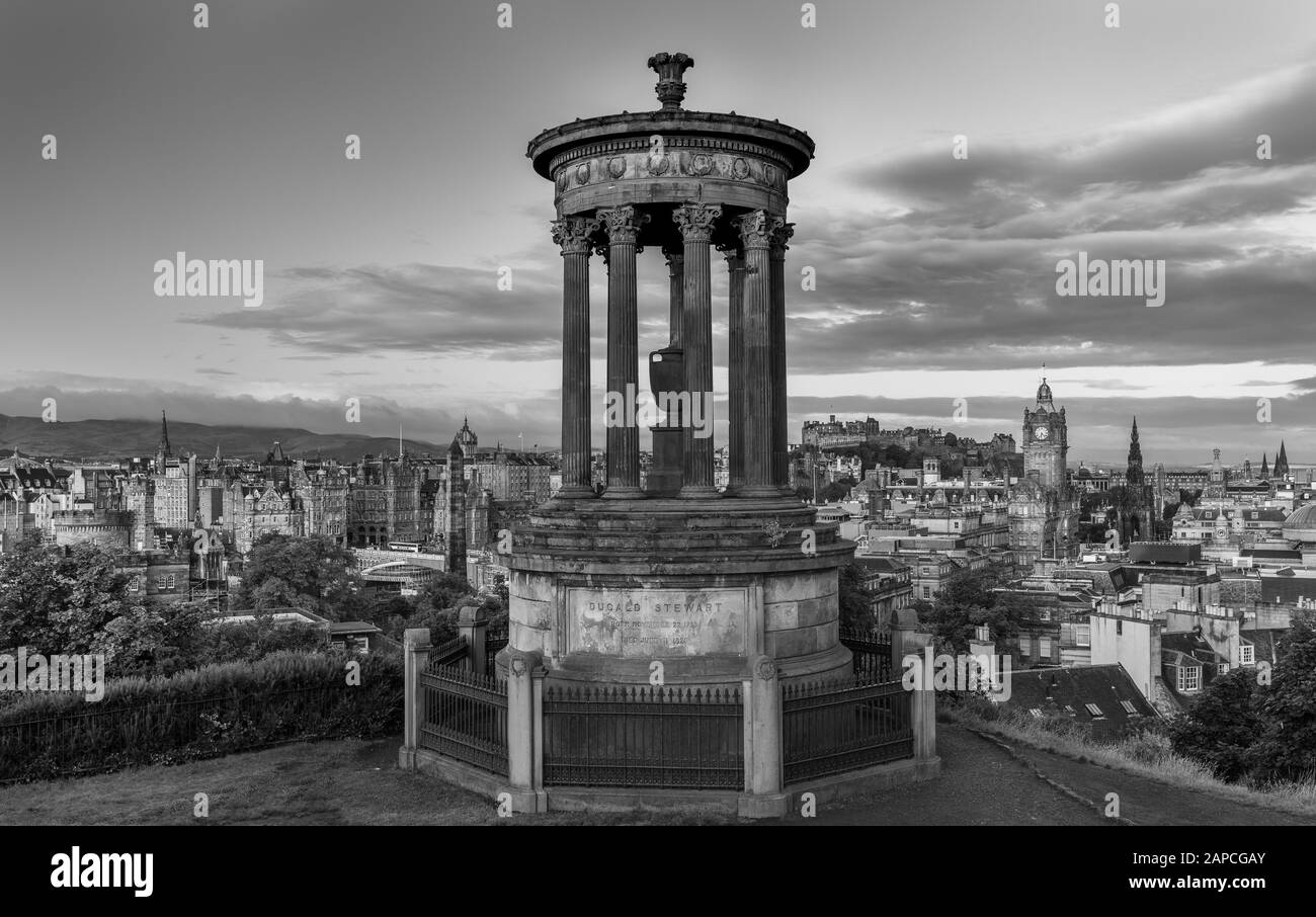 Edinburgh Skyline from Calton Hill Stock Photo