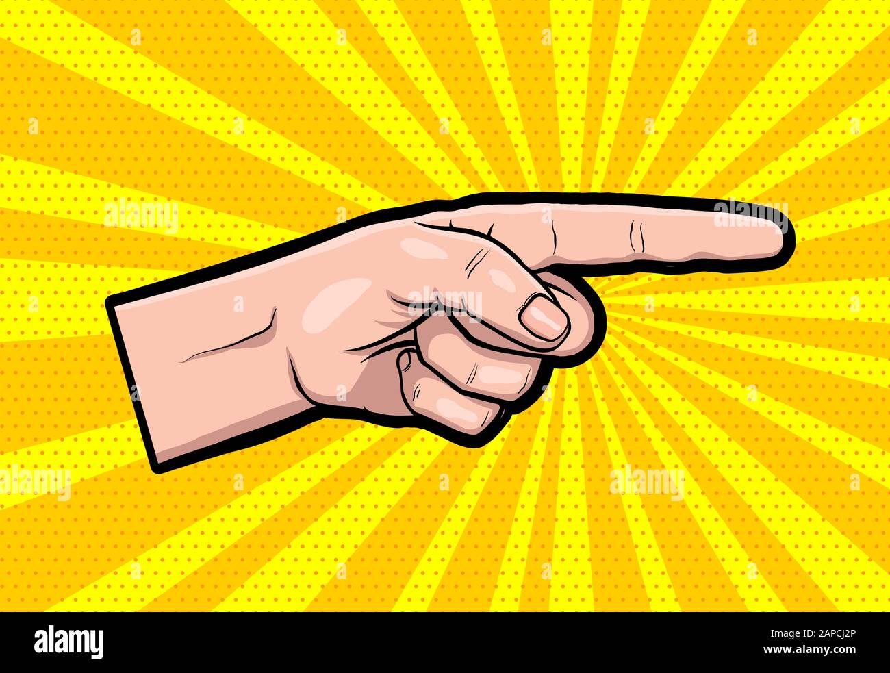 Uncle sam hand in pop art style Stock Vector