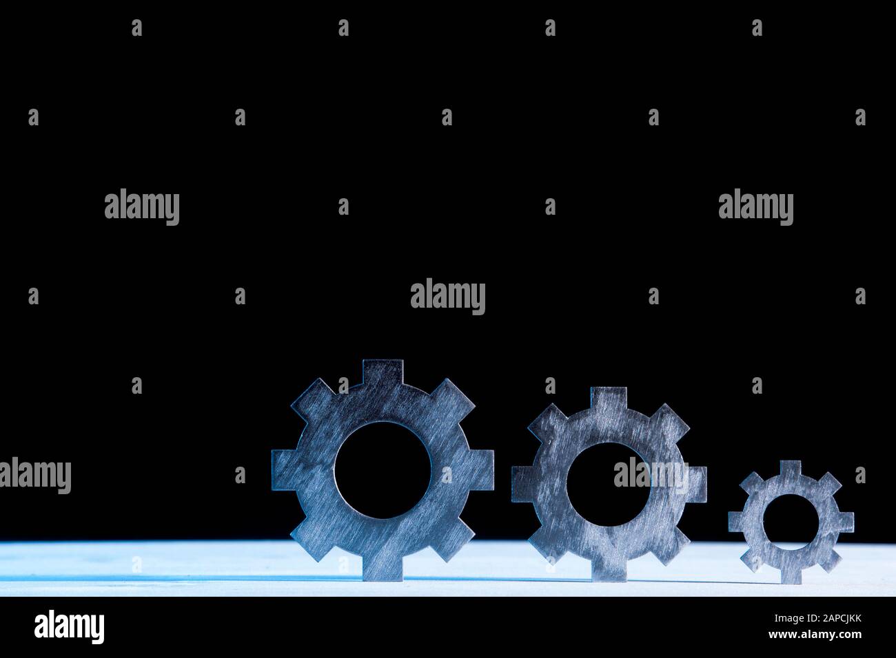 Blue technology background gears hi-res stock photography and images ...