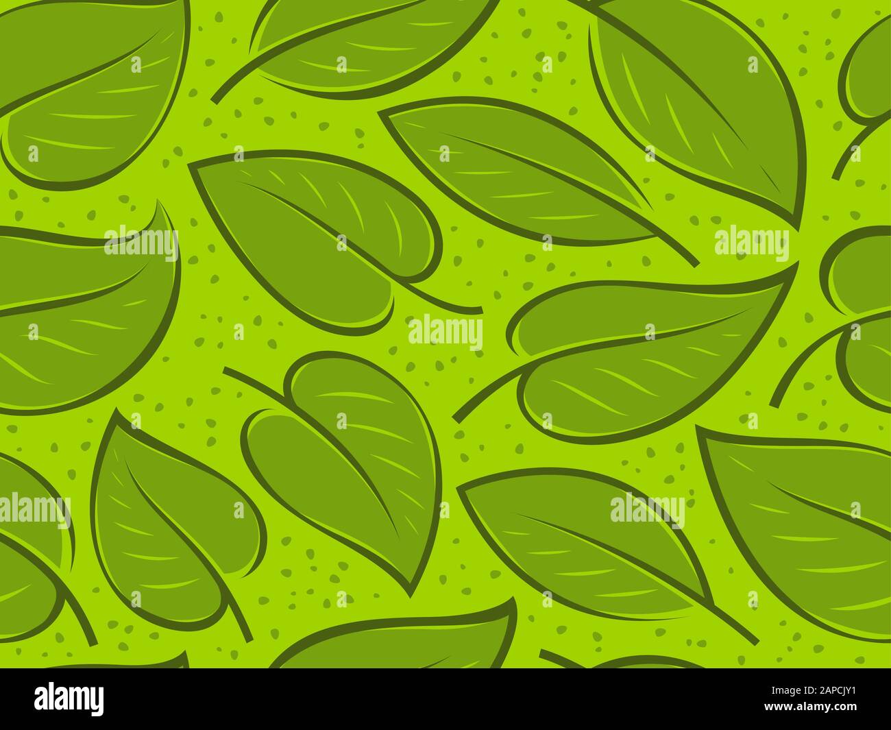Seamless background with green leaves. Pattern vector Stock Vector