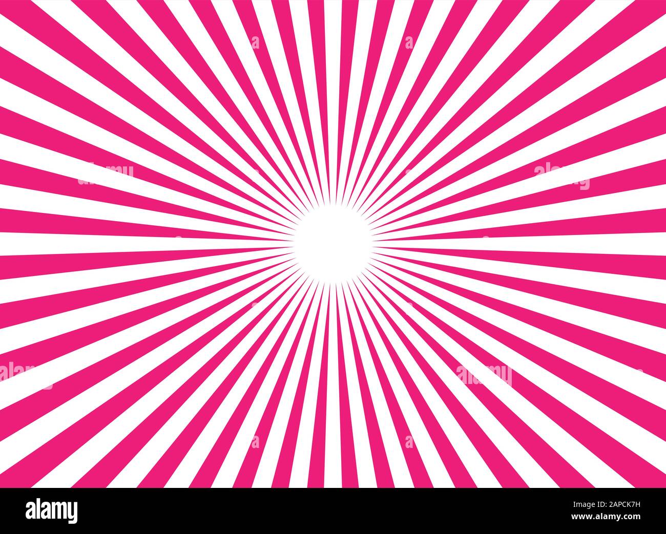 Sunlight abstract background. Pink and white color burst background with spot. Vector illustration. Sun beam ray sunburst pattern background. Retro br Stock Vector