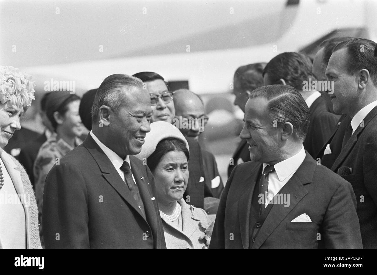 Arrival airport Ypenburg premier Thanom Kittikachorn Thanu Khoman, Pote