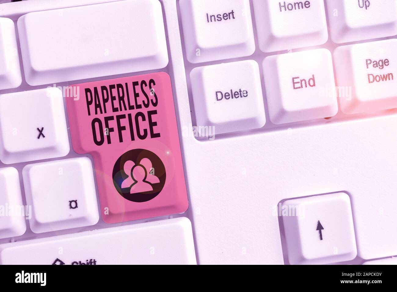 Writing note showing Paperless Office. Business concept for work ...