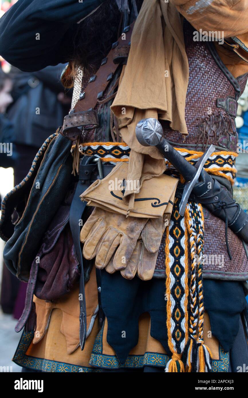 Medieval costume characters in Medieval fair event Stock Photo - Alamy