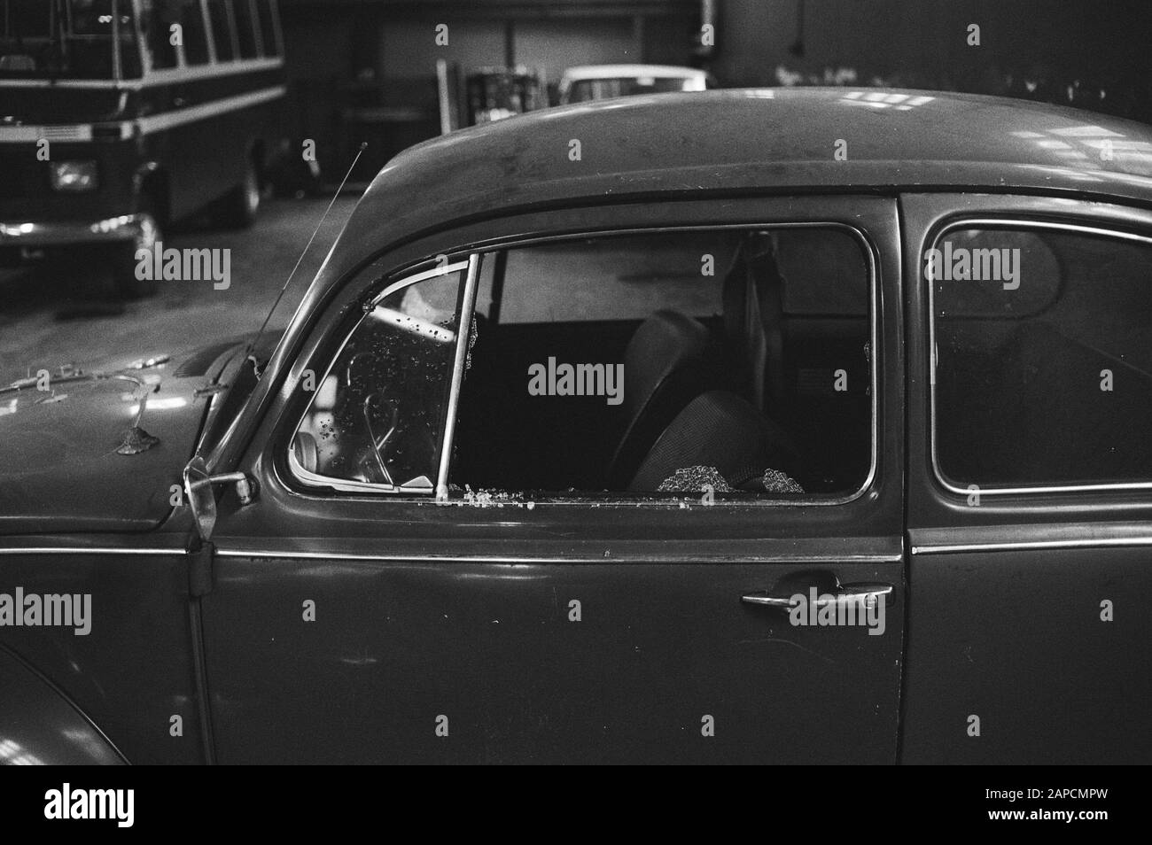 Auto (a VW beetle) of Ahmet Benler, son of Turkish ambassador Özdemir Benler, shot dead in The Hague. The attack was claimed by the Armenian terror organization Asala Description: attacks, ambassadors, sons, terrorism, cars, Benler, Ahmet, Benler, Özdemir Date: October 12, 1979 Location: The Hague, South Holland Keywords: attacks, ambassadors, cars, terrorism, sons Personal name: Benler, Ahmet, Benler, Özdemir Stock Photo