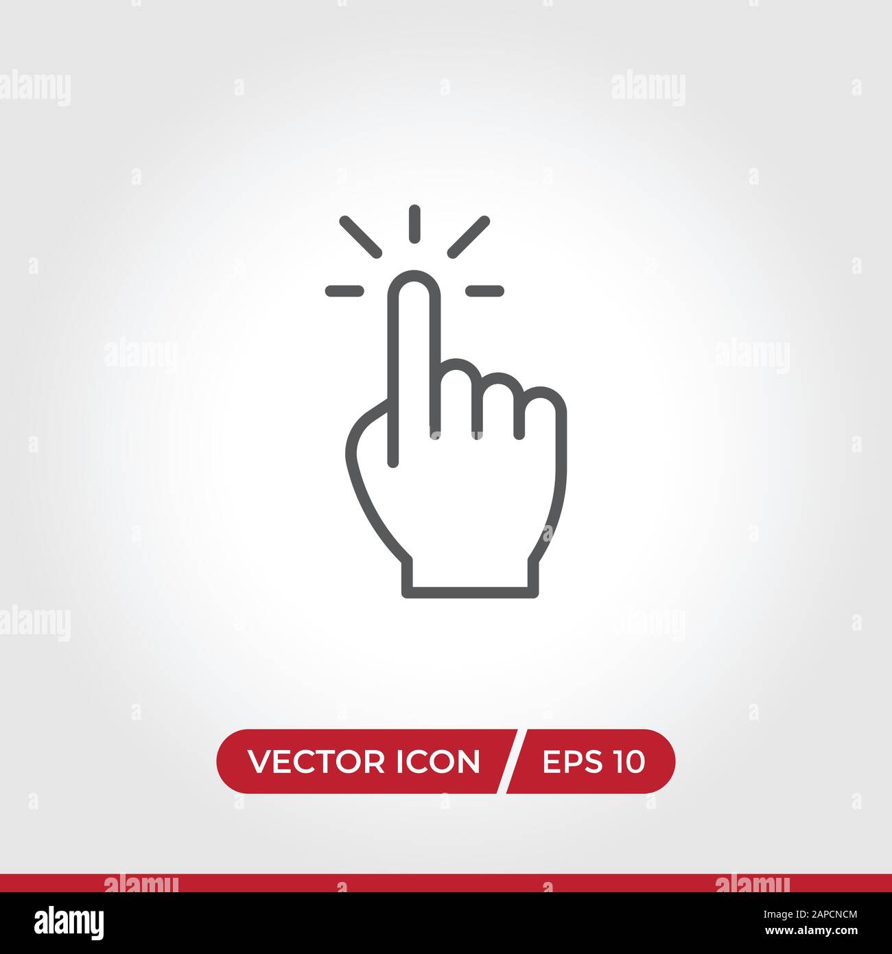 Premium Vector  Hand click icon in trendy outline style design. vector  graphic illustration. click symbol for website design, logo, app, and ui.