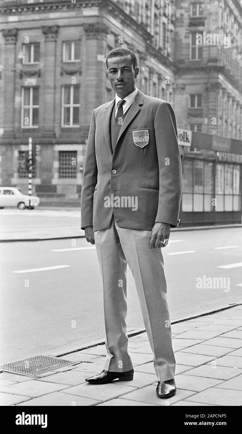 Abebe Bikila in Amsterdam; Stock Photo