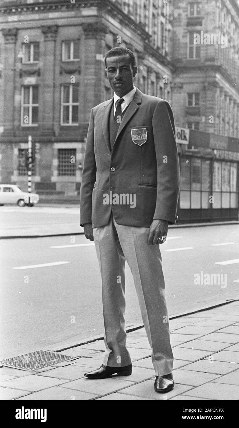 Abebe Bikila in Amsterdam; Stock Photo