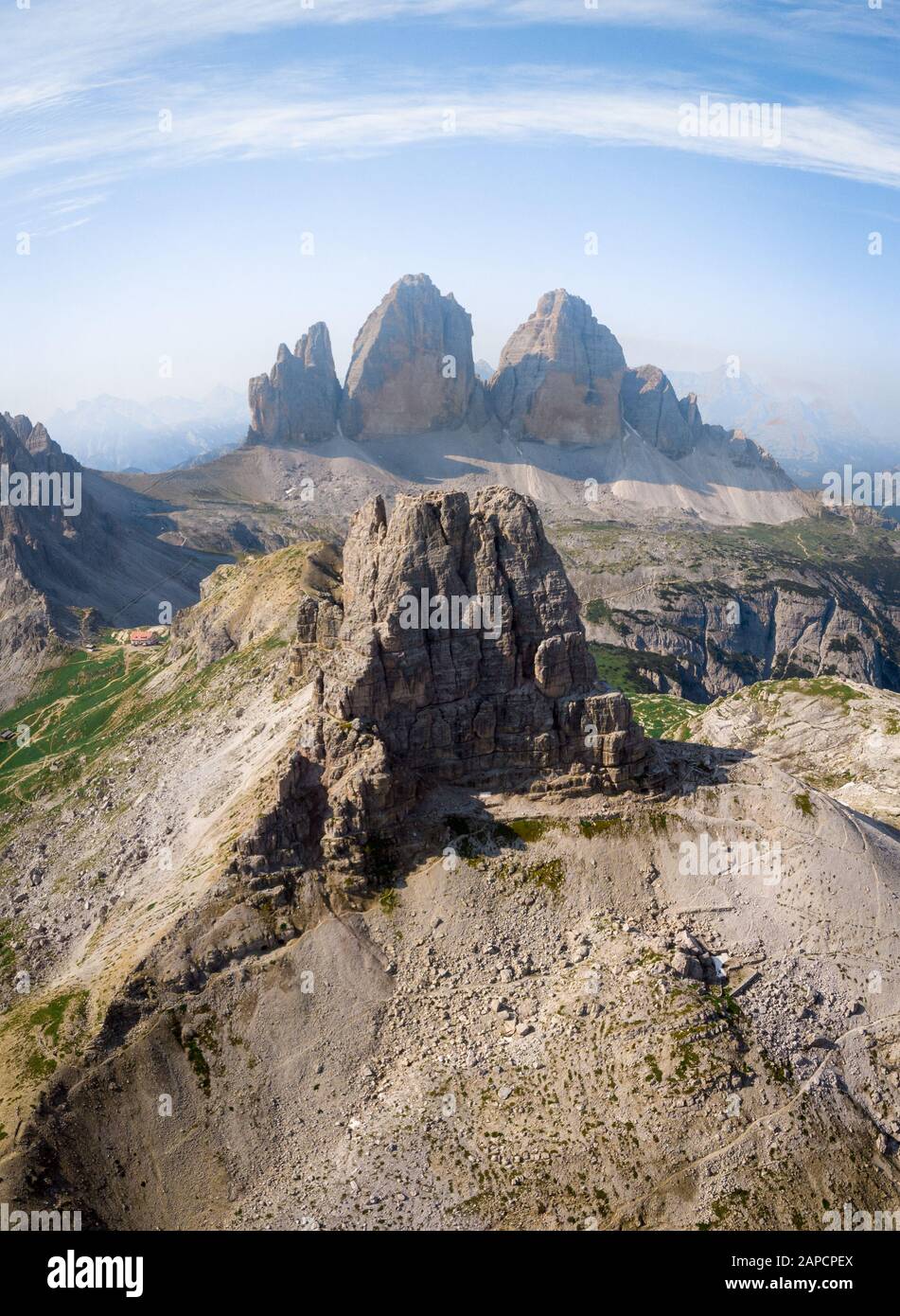 Torre di Toblin/ Cime di Lavaredo, South Tyrol, Italy Stock Photo