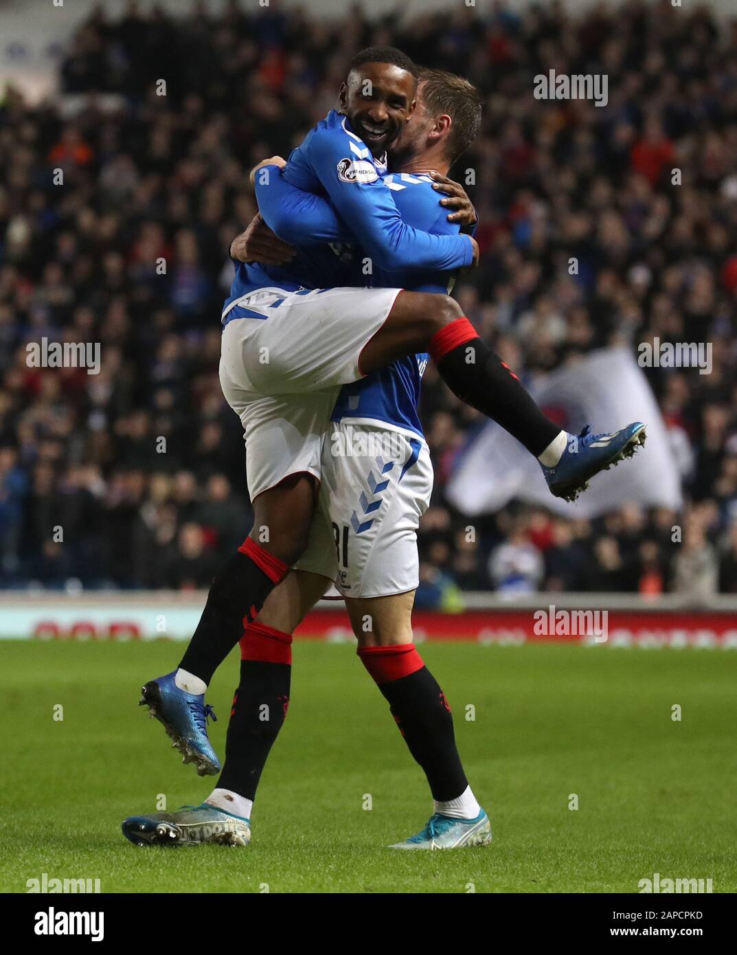 Rangers jermain defoe celebrates scoring hi-res stock photography and ...
