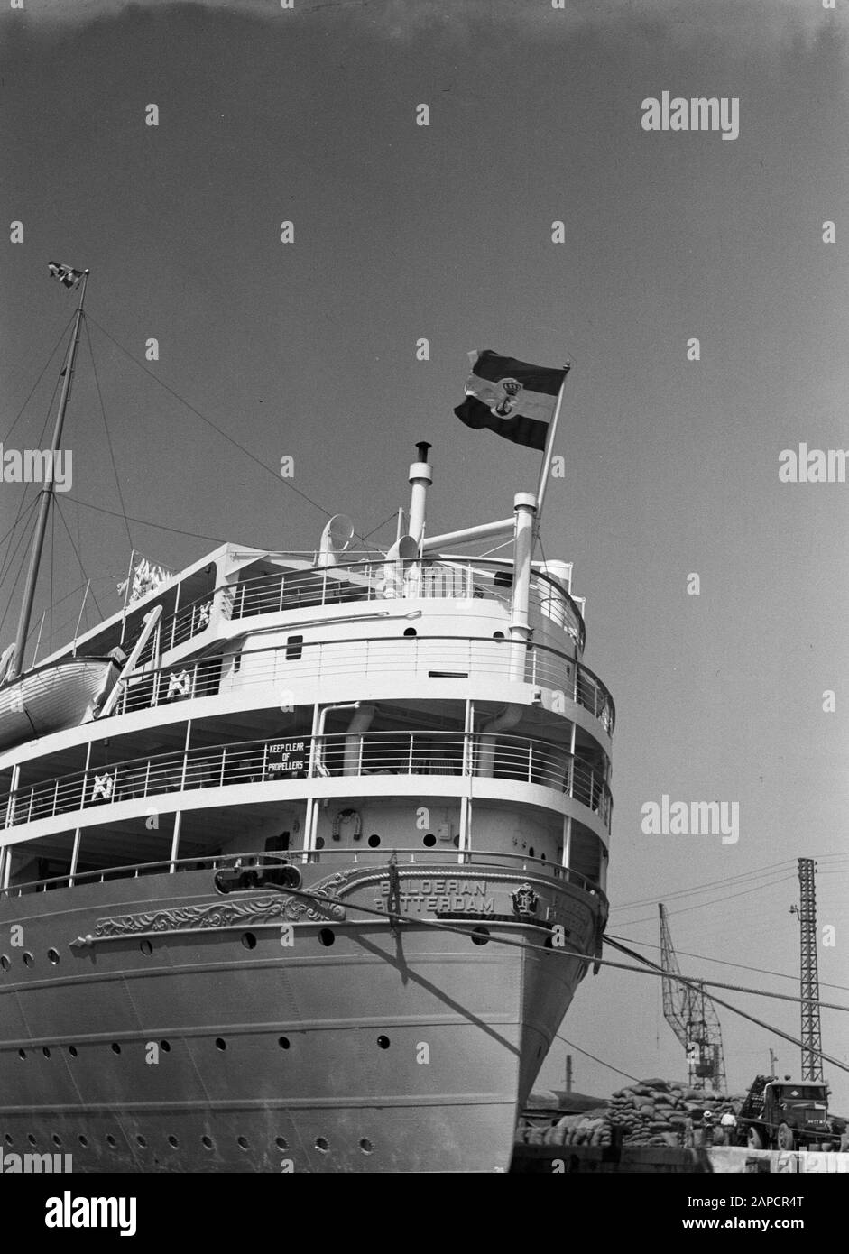 #php.02053 Photo PAQUEBOT SS BALOERAN PORT DE MARSEILLE ROTTERDAM LLOYD 1935 
