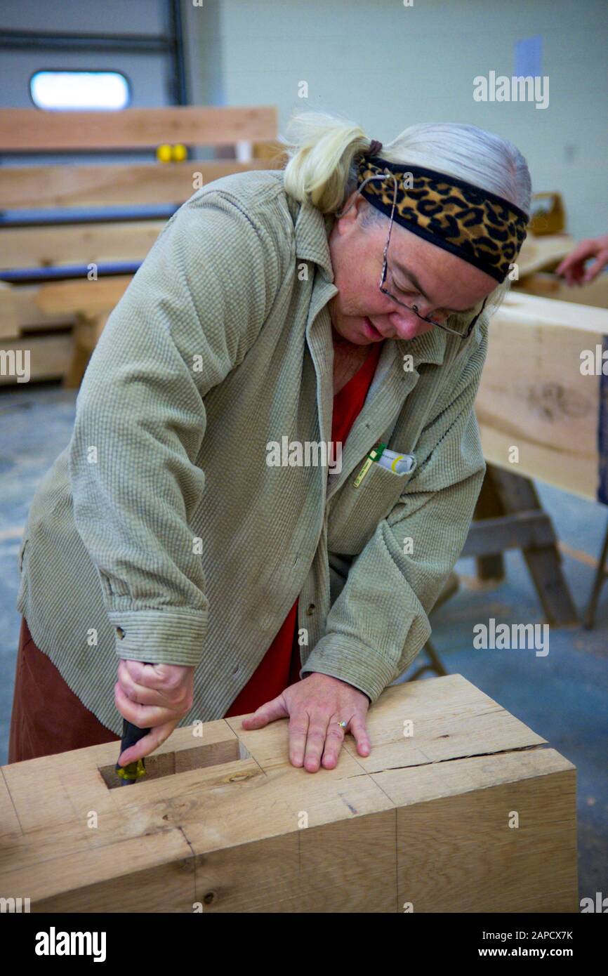 Community Timber Frame Build. Lexington, Virginia Stock Photo Alamy