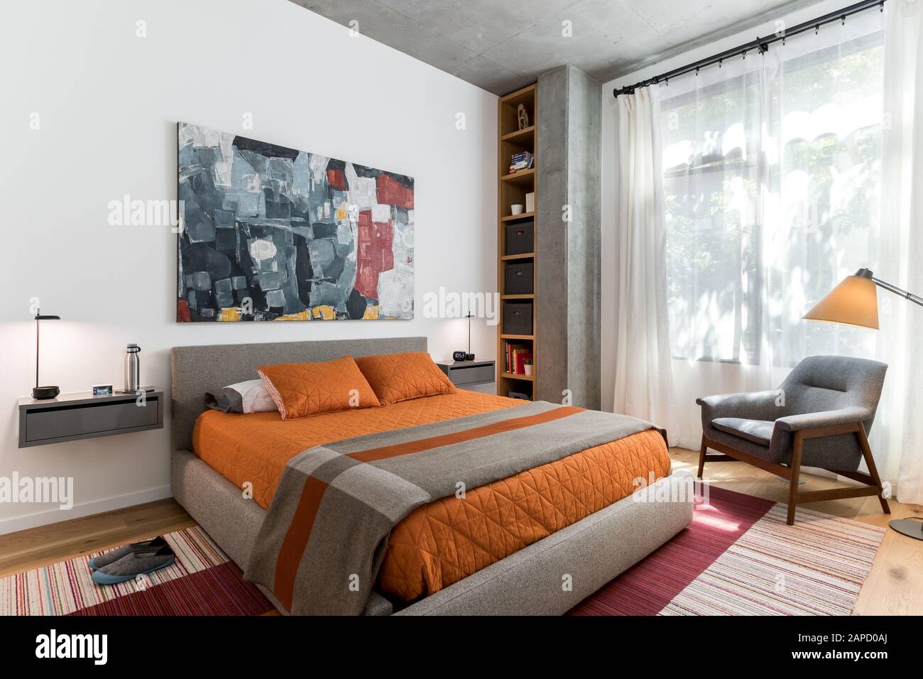 Modern bedroom interior design Stock Photo