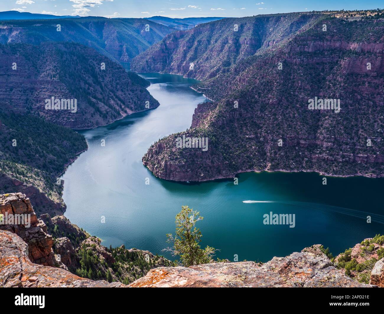 Looking down on Flaming Reservoir in Red Canyon, Flaming