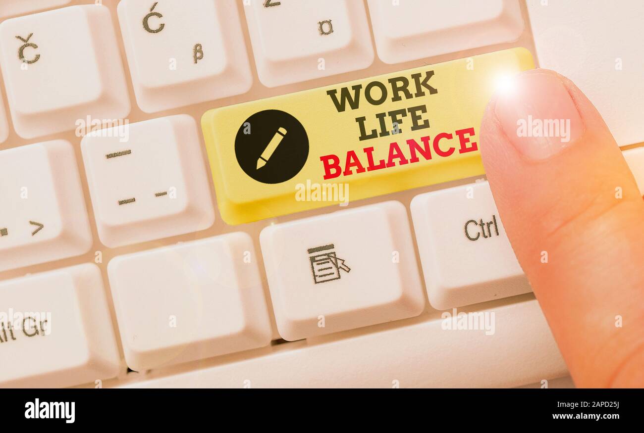 Handwriting text Work Life Balance. Conceptual photo Division of time ...