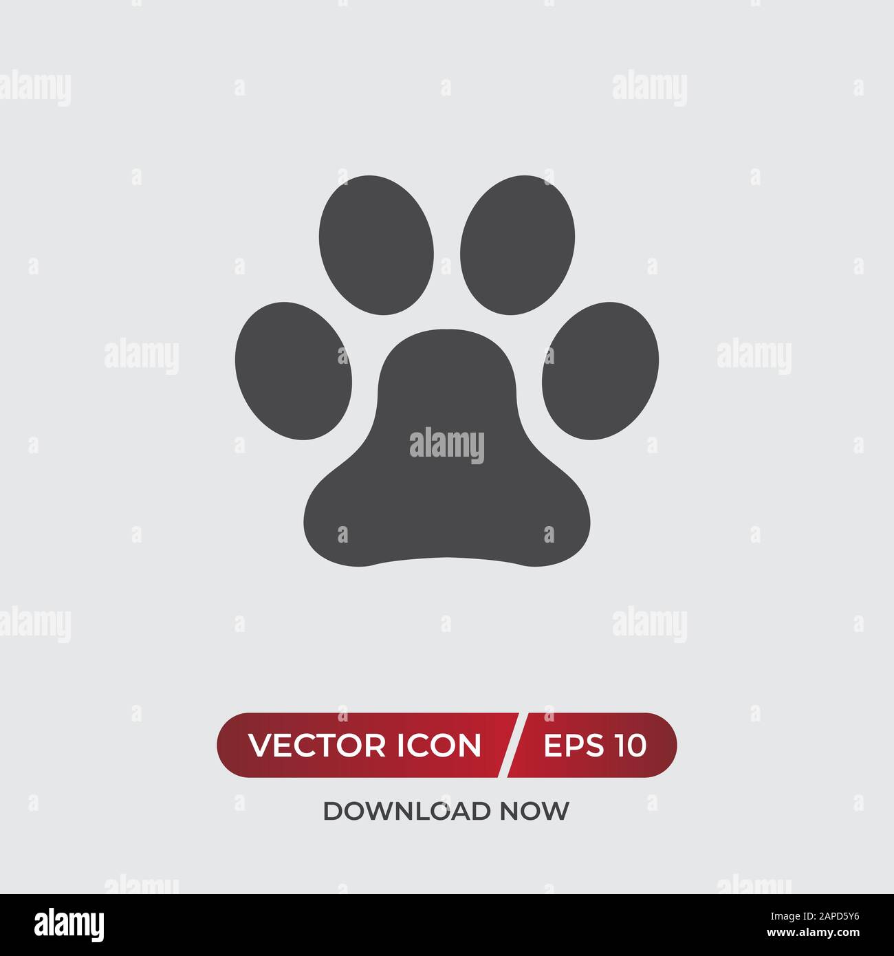 Paw print vector icon in modern design style for web site and mobile app Stock Vector