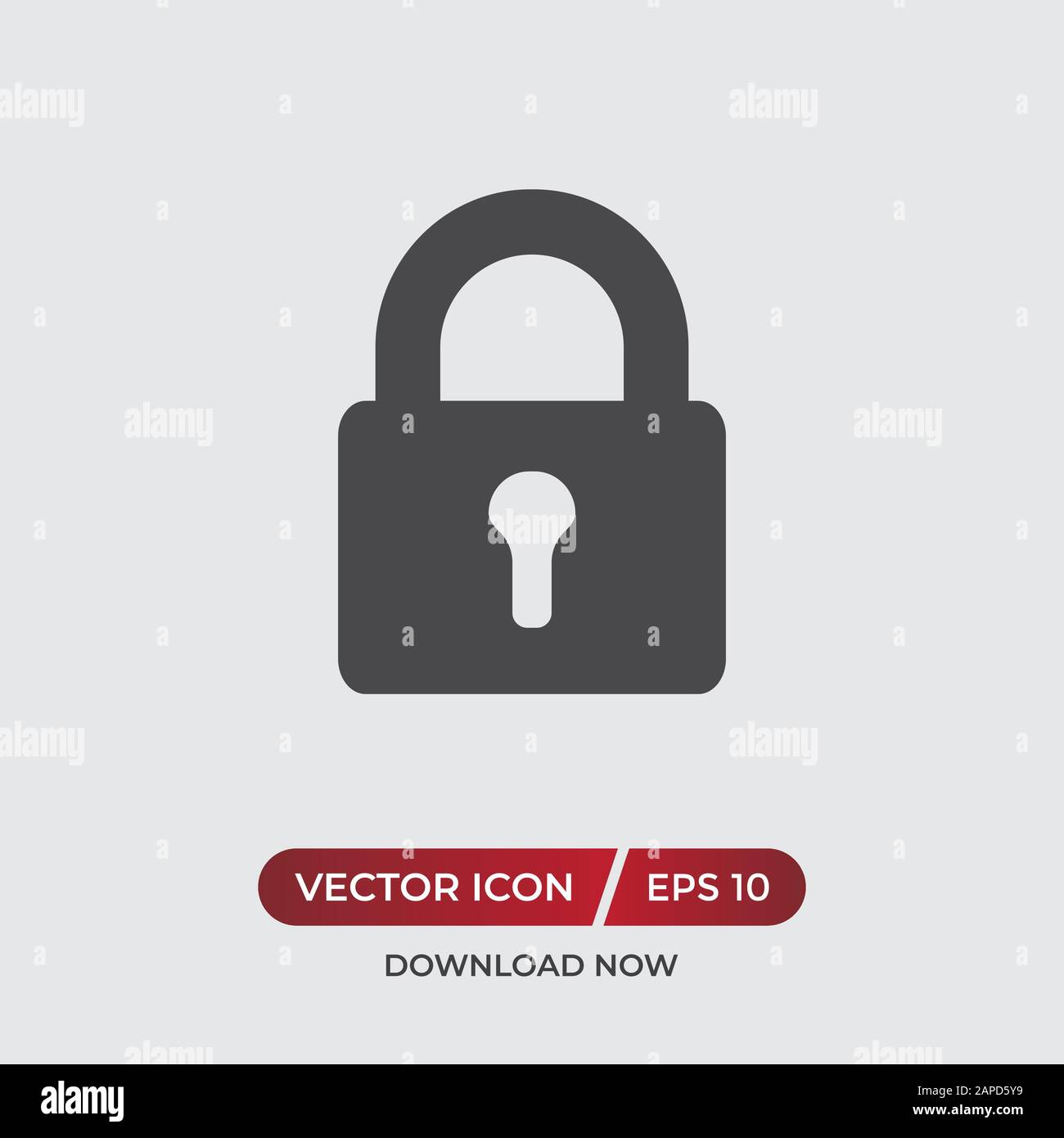 Black lock vector icon in modern design style for web site and mobile app Stock Vector