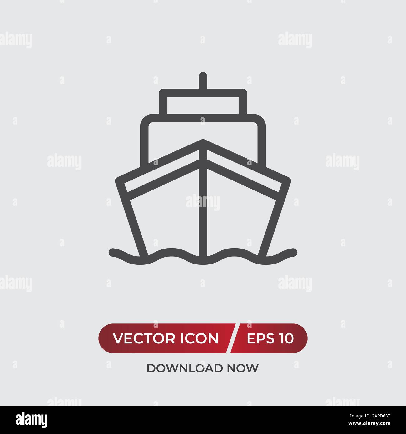 Ship vector icon in modern design style for web site and mobile app Stock Vector