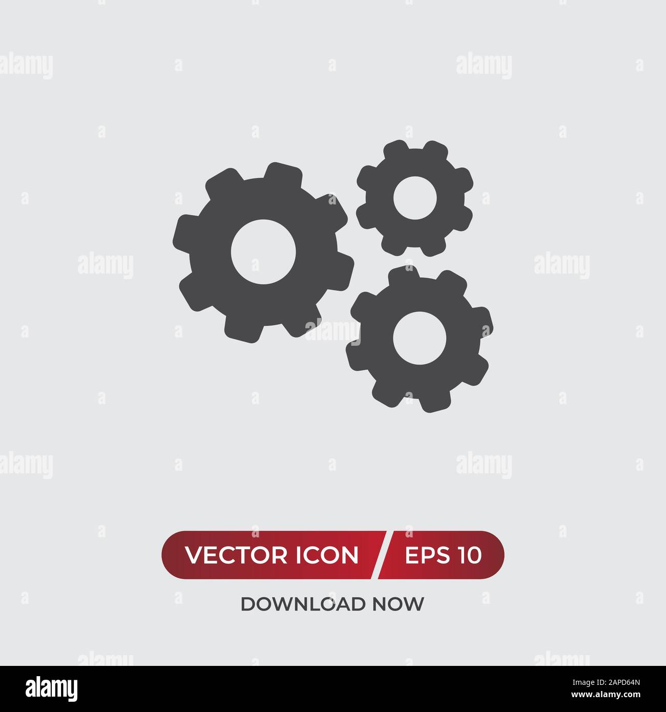 Gears vector icon in modern design style for web site and mobile app Stock Vector