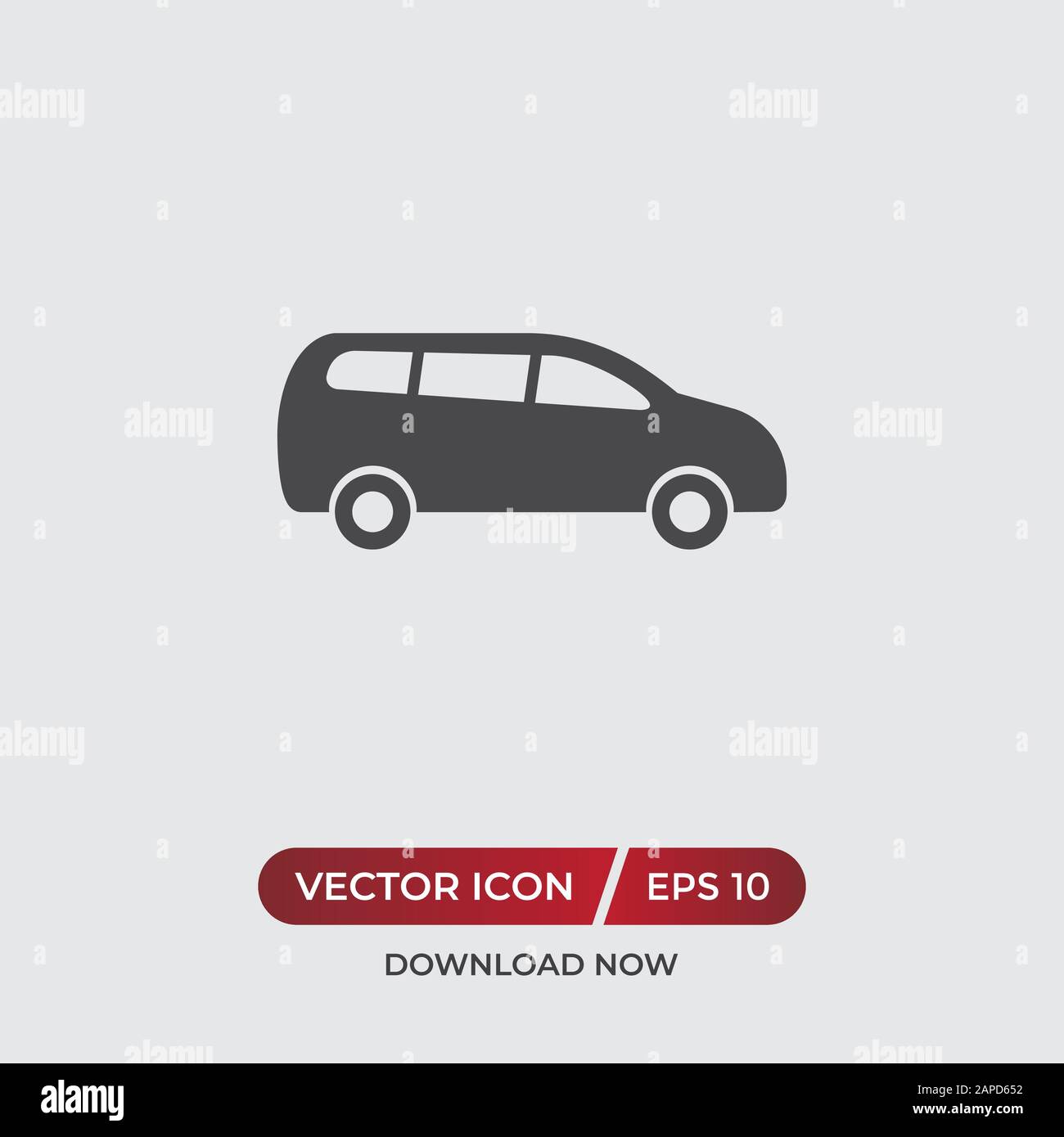 Minivan vector icon in modern design style for web site and mobile app Stock Vector