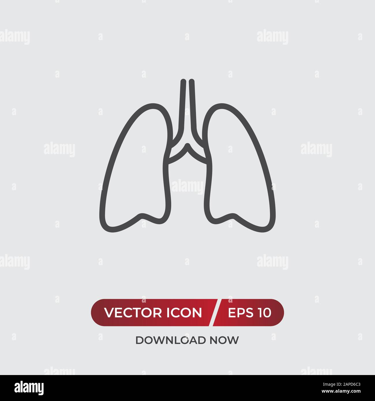 Lungs vector icon in modern design style for web site and mobile app Stock Vector
