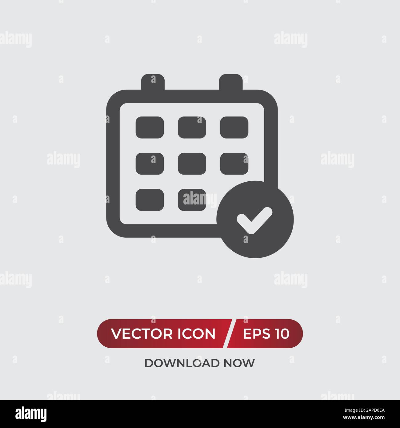 Calendar and checked vector icon in modern design style for web site and  mobile app Stock Vector Image & Art - Alamy