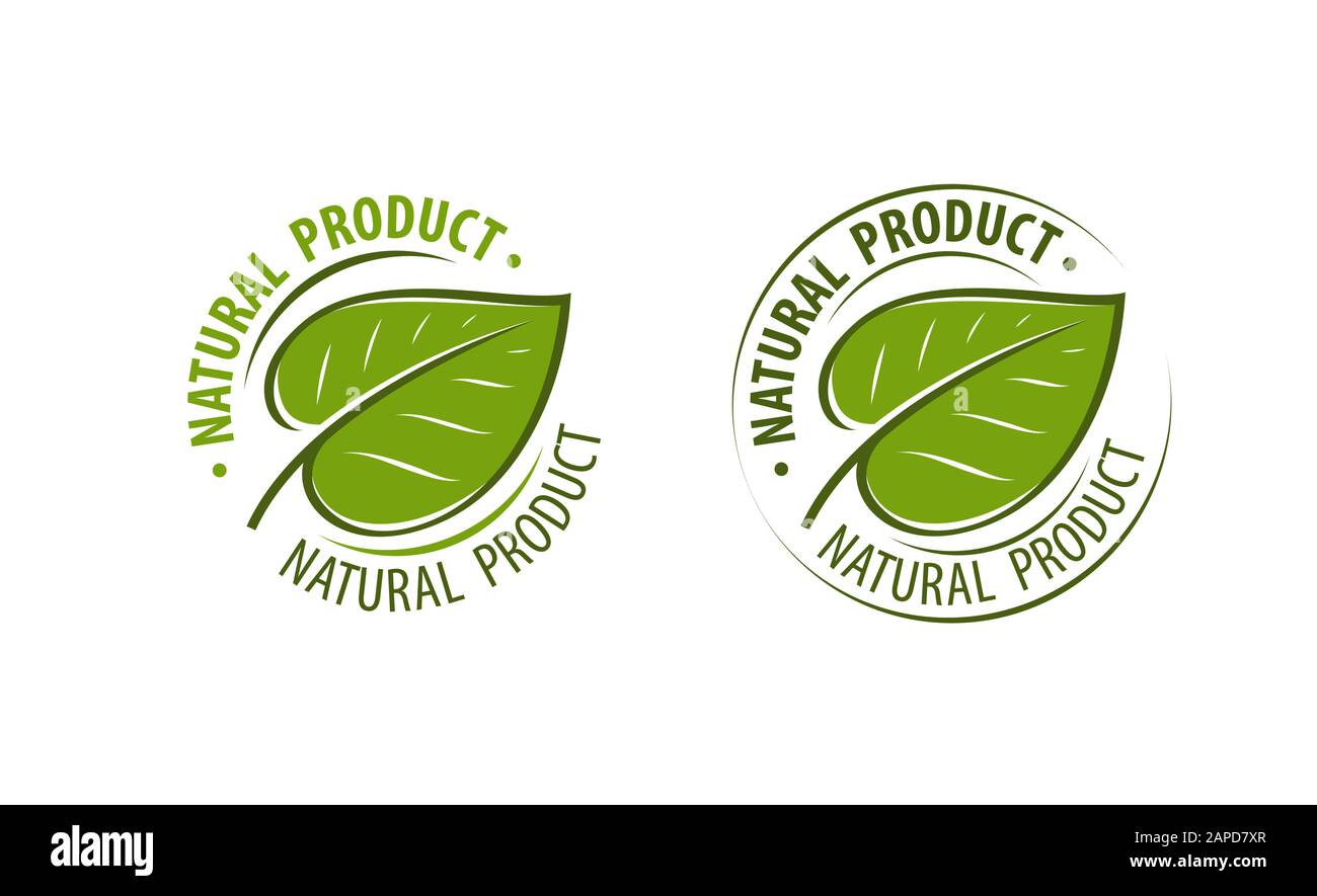 Natural product logo. Leaf symbol design vector illustration Stock