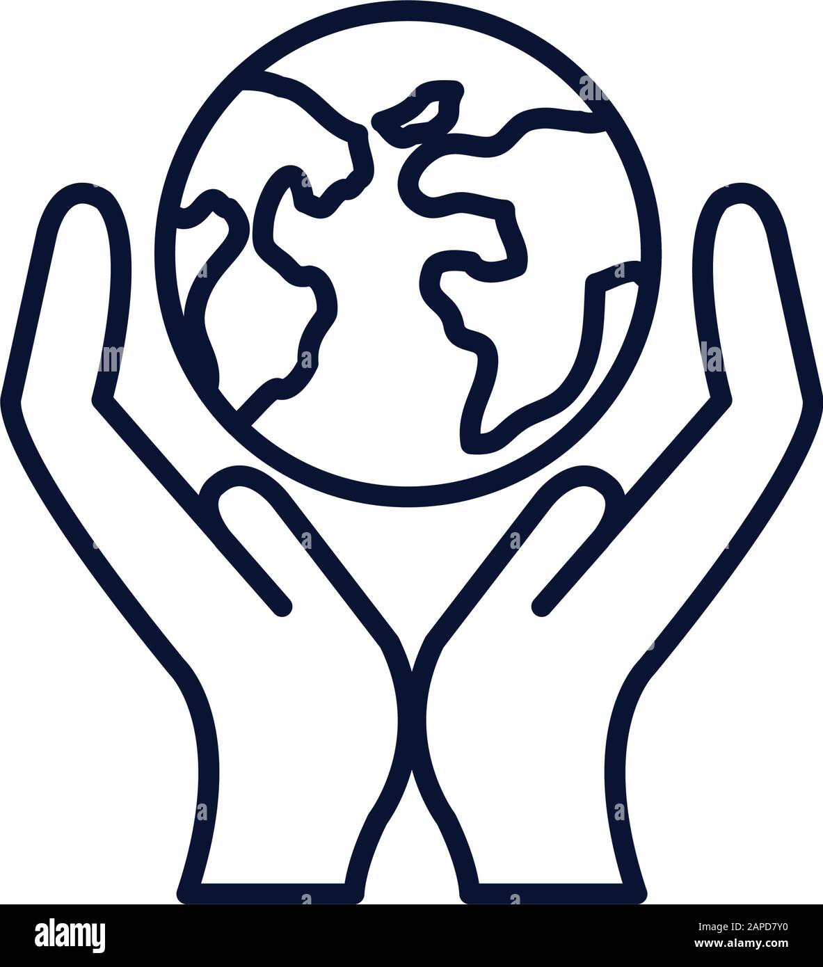 Isolated world sphere over hands vector design Stock Vector Image & Art ...