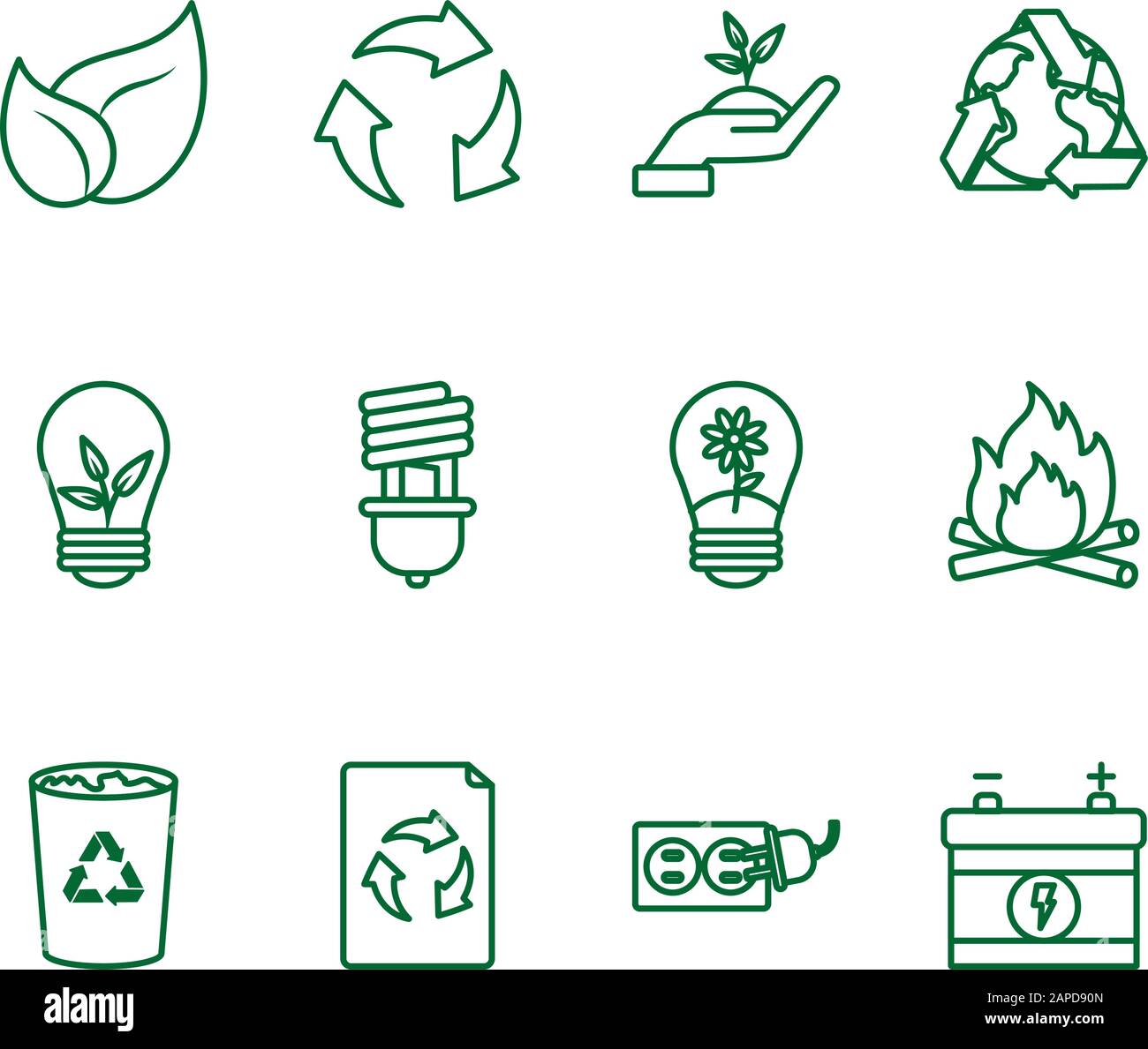 Isolated ecology and recycle icon set vector design Stock Vector Image ...