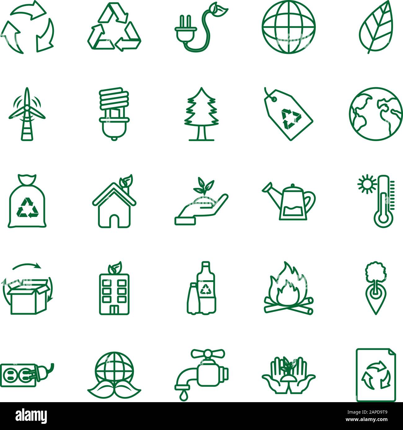 Isolated ecology and recycle icon set vector design Stock Vector Image ...