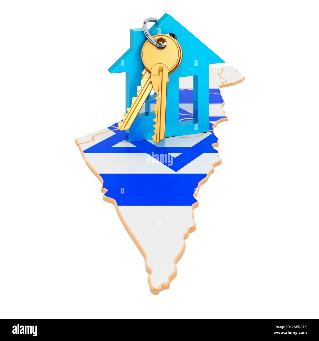 Real estate in Israel concept. Property for sale, rent or mortgage. 3D